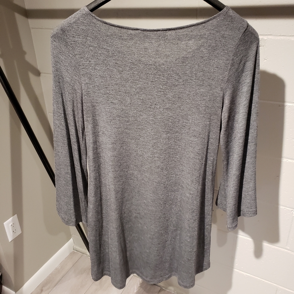 Long sleeve tshirt dress with embellished neckline - Picture 4 of 4